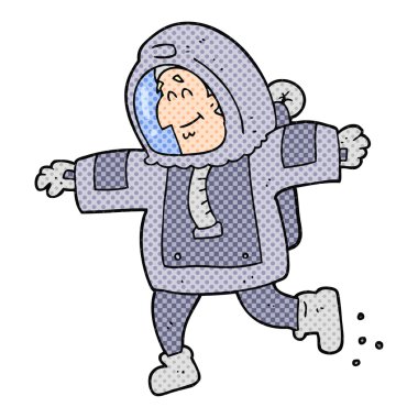 serbest çizilmiş karikatür astronot