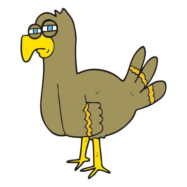 serbest çizilmiş karikatür kuş