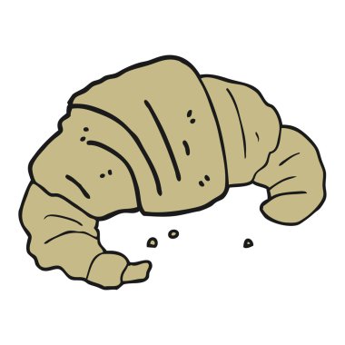 serbest çizilmiş karikatür kruvasan