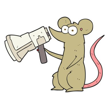 çizgi film fare megafon ile