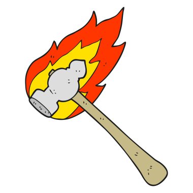 çizgi film yanan çekiç