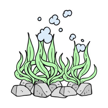 serbest çizilmiş karikatür deniz yosunu