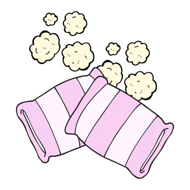 serbest çizilmiş karikatür yastık