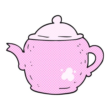 serbest çizilmiş karikatür çaydanlık