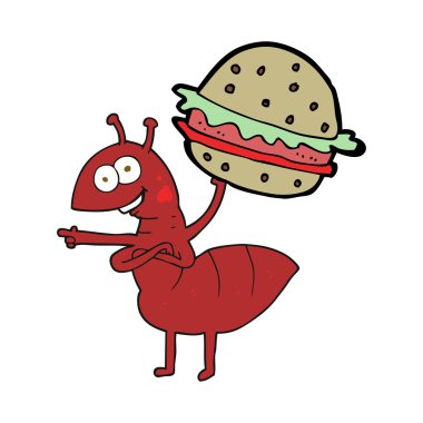 çizgi film karınca yiyecek taşıyan