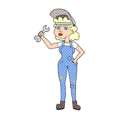 somun anahtarı kadınla çizgi film