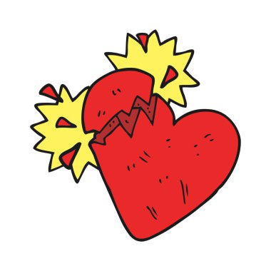 kırık kalp karikatür