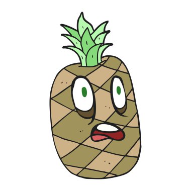 serbest çizilmiş karikatür ananas