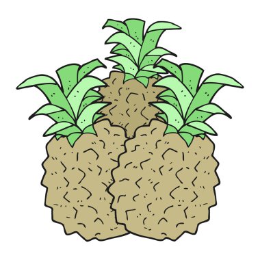 serbest çizilmiş karikatür ananas
