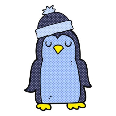 serbest çizilmiş karikatür penguen