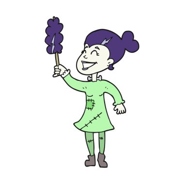 çizgi film undead canavar Bayan temizlik