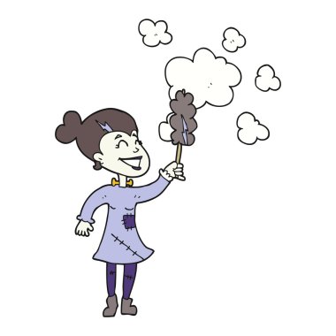 çizgi film zombi kadın toz