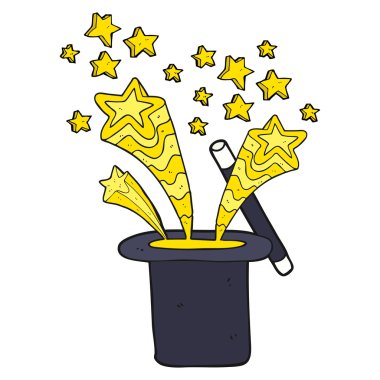 Sihirbazın silindir şapka çizgi film