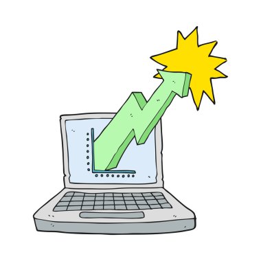 çizgi film dizüstü bilgisayar ile iş çizge