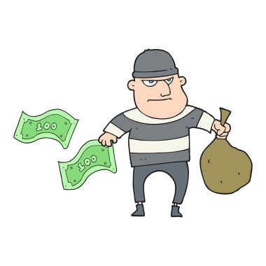 karikatür banka soyguncusu