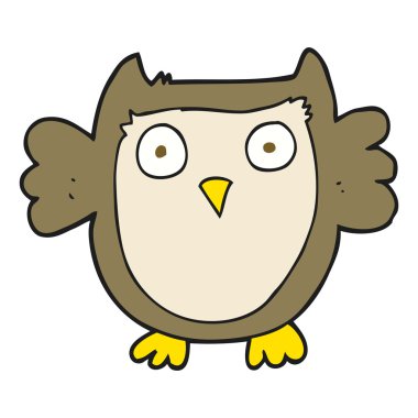 serbest çizilmiş karikatür baykuş