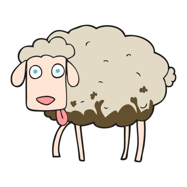 karikatür çamurlu koyun