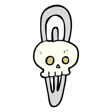 çizgi film kafatası hairclip