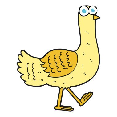 serbest çizilmiş karikatür kuş