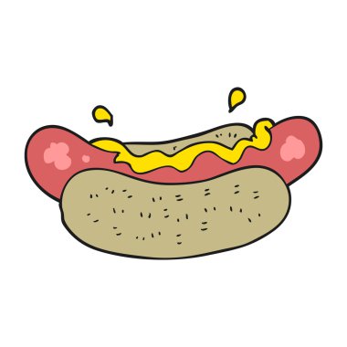 serbest çizim karikatür hotdog