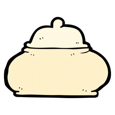 çizgi film eski stil seramik tencere