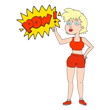 sembol Yaşasın vererek mutlu jimnastik salonu kadın