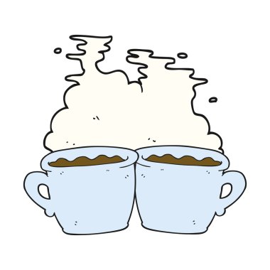 çizgi film eski kahve fincanı