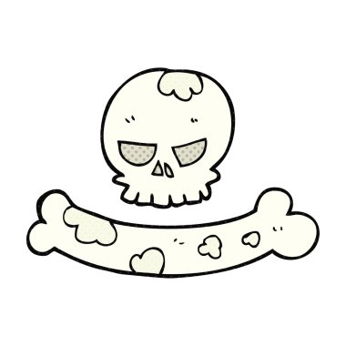 çizgi film kafatası ve kemik sembolü