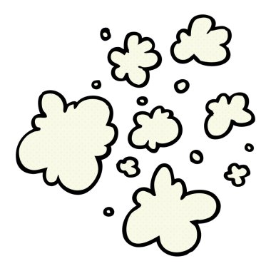 Dekoratif duman puff öğeleri çizgi film