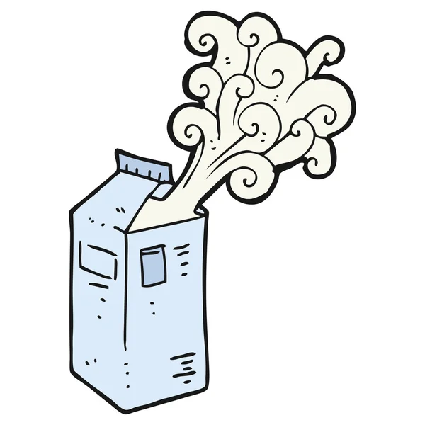 Вибух мультяшної коробки молока — стоковий вектор