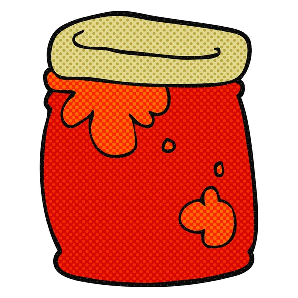 Cartoon jar of jam — Stock Vector