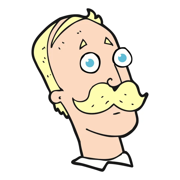 Dessin animé homme avec moustache — Image vectorielle