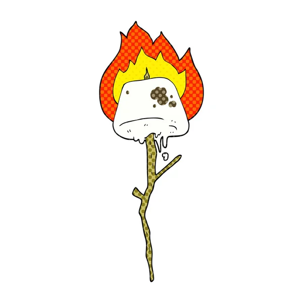 Desenho animado marshmallow torrado —  Vetores de Stock