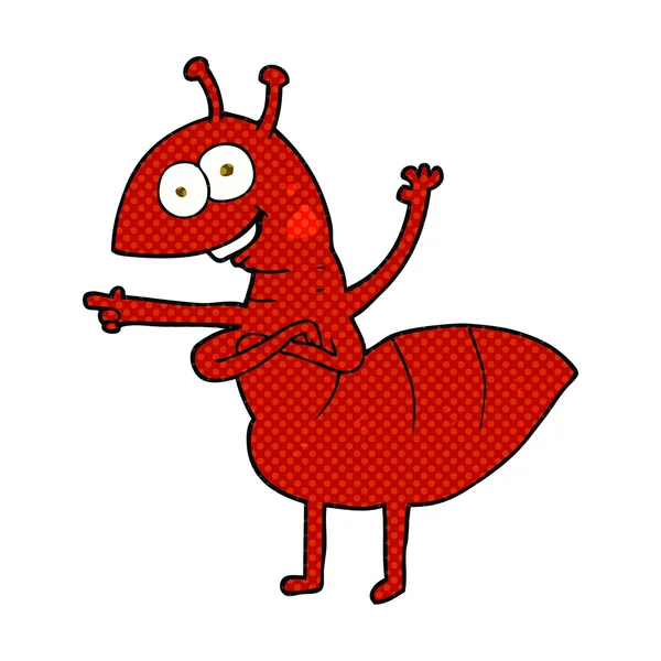 FreeHand getekende cartoon ant — Stockvector