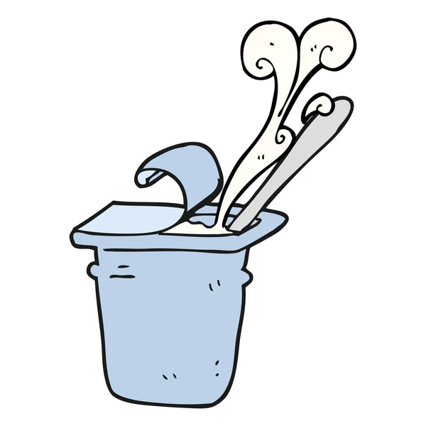 Serbest çizilmiş karikatür yoğurt — Stok Vektör