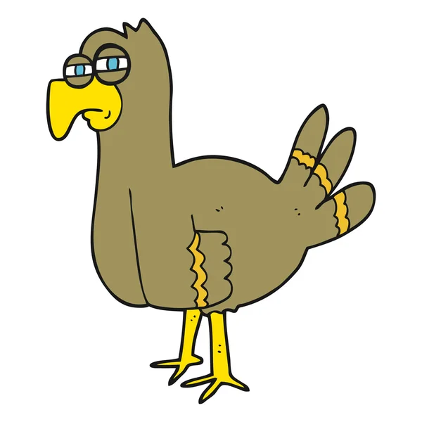 FreeHand ritade tecknade fågeln — Stock vektor