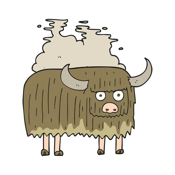 Dibujos animados vaca maloliente — Vector de stock