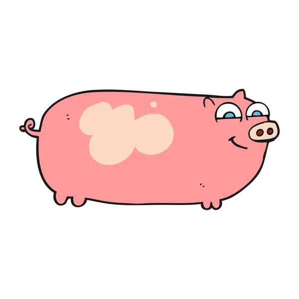 Dessin à la main libre cochon dessin animé — Image vectorielle