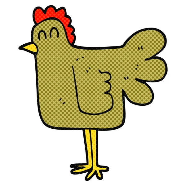 Poulet dessin animé à la main libre — Image vectorielle