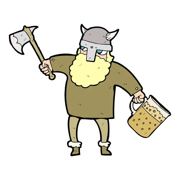 Dibujos animados vikingo borracho — Vector de stock