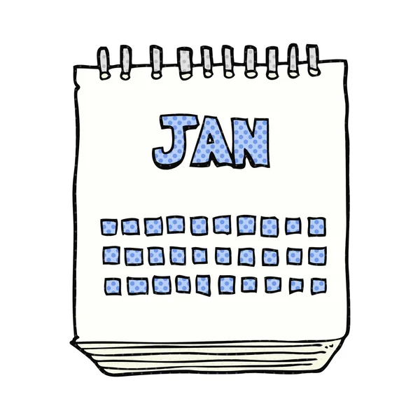 Kalendarz kreskówka Wyświetlono miesiąca stycznia — Wektor stockowy