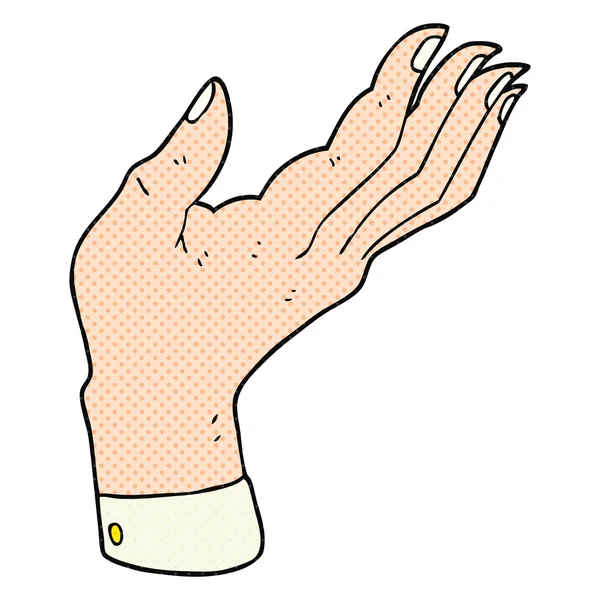 Cartoon open hand palm opgewekt — Stockvector