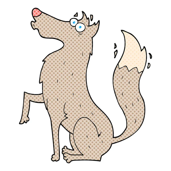 Dessin à la main libre dessin animé loup — Image vectorielle