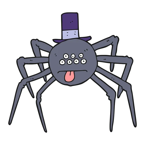 Kreskówka halloween pająk w top hat — Wektor stockowy