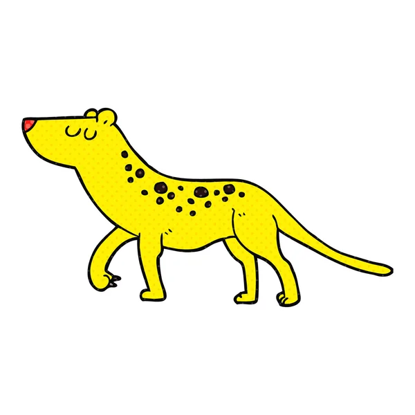 Freihand gezeichneter Cartoon-Leopard — Stockvektor