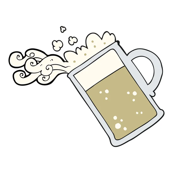 Desenho animado derramando cerveja — Vetor de Stock