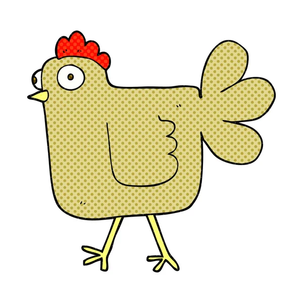 Frango desenho animado desenhado à mão livre — Vetor de Stock