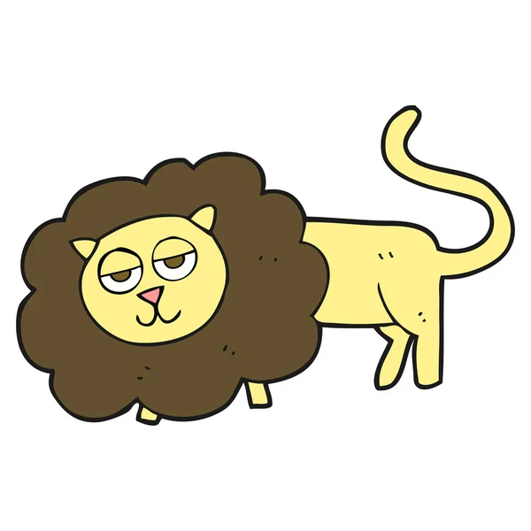 Lion dessin animé dessiné à main levée — Image vectorielle