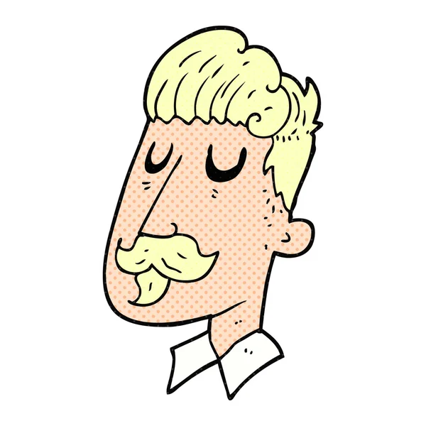 Hombre de dibujos animados con bigote — Vector de stock