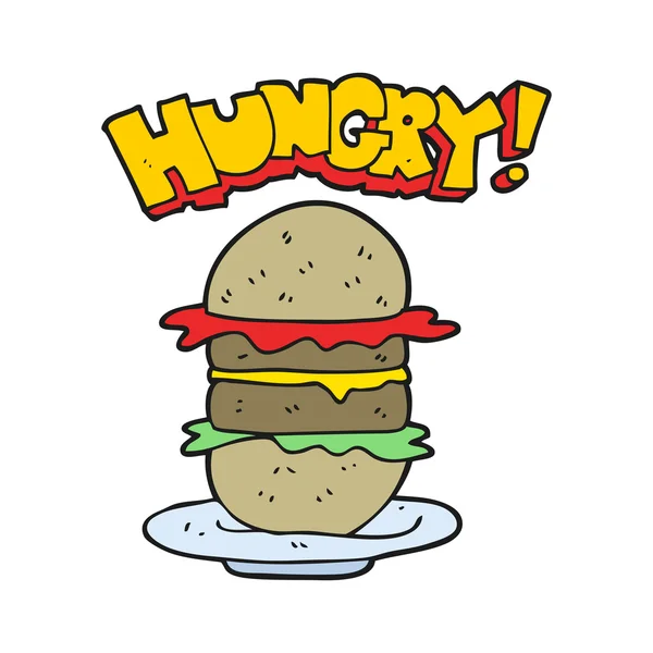 Hamburguesa dibujada a mano alzada — Vector de stock